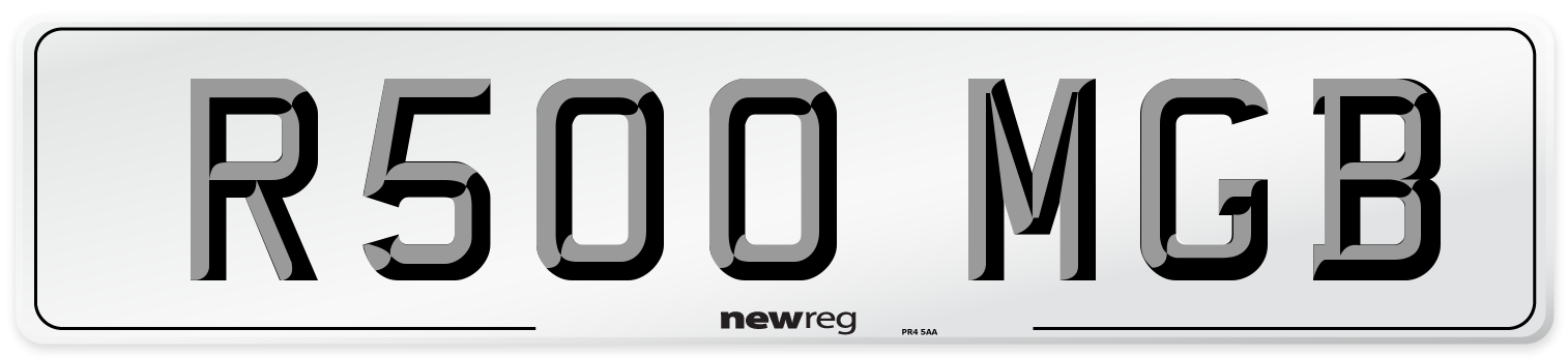 R500 MGB Number Plate from New Reg